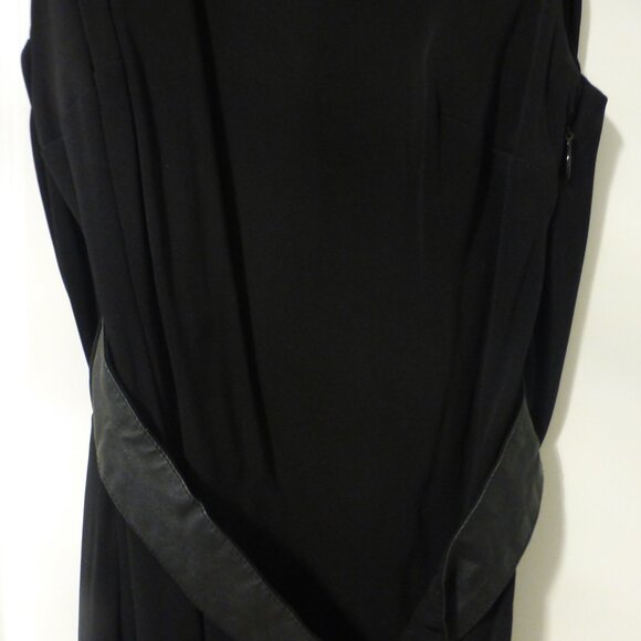 BEBE Black T-back mini dress with faux leather belt and trim - Picture 4 of 12